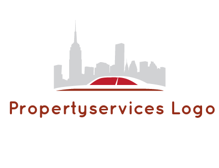 cityscape logo with a rooftop of a car