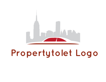 cityscape logo with a rooftop of a car