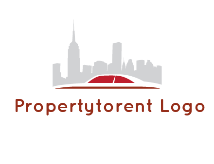 cityscape logo with a rooftop of a car