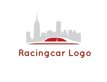 cityscape logo with a rooftop of a car