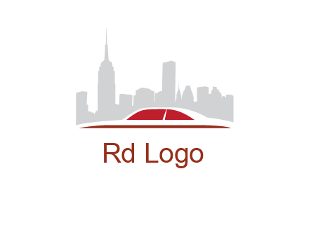 cityscape logo with a rooftop of a car