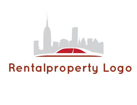 cityscape logo with a rooftop of a car