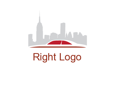 cityscape logo with a rooftop of a car