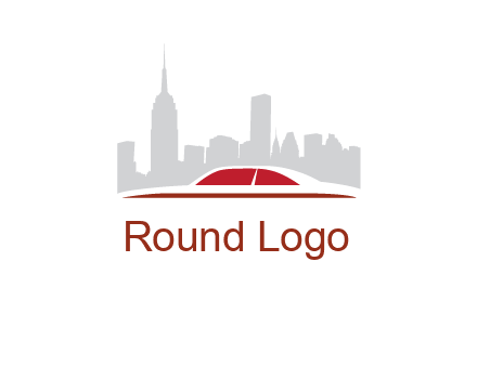cityscape logo with a rooftop of a car
