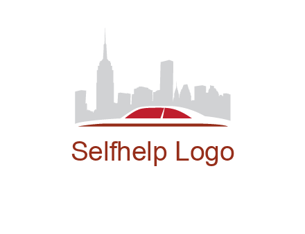 cityscape logo with a rooftop of a car