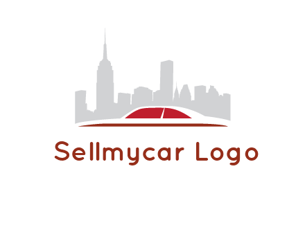 cityscape logo with a rooftop of a car