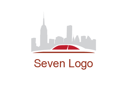 cityscape logo with a rooftop of a car