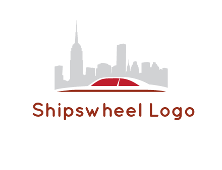 cityscape logo with a rooftop of a car