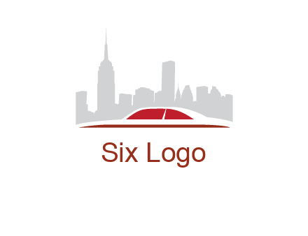 cityscape logo with a rooftop of a car
