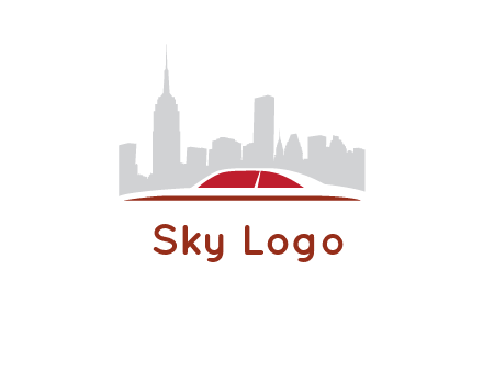 cityscape logo with a rooftop of a car