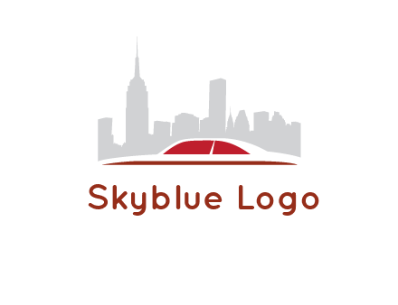 cityscape logo with a rooftop of a car