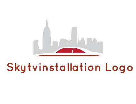 cityscape logo with a rooftop of a car