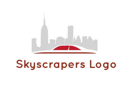 cityscape logo with a rooftop of a car