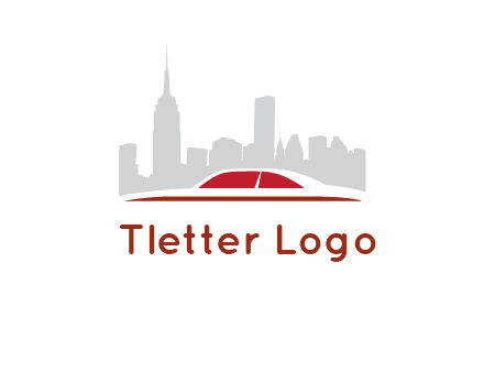 cityscape logo with a rooftop of a car