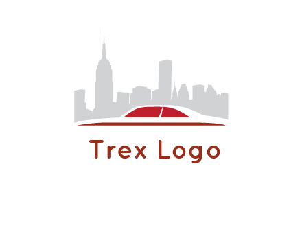 cityscape logo with a rooftop of a car