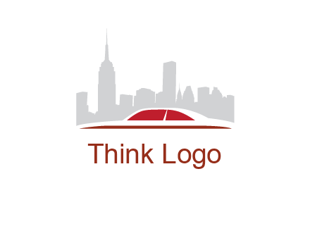 cityscape logo with a rooftop of a car