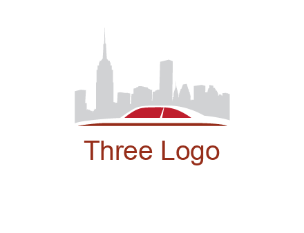 cityscape logo with a rooftop of a car