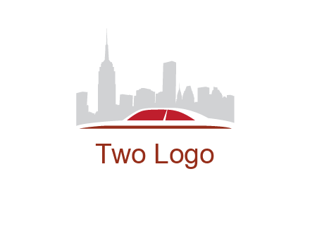 cityscape logo with a rooftop of a car