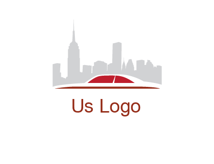 cityscape logo with a rooftop of a car