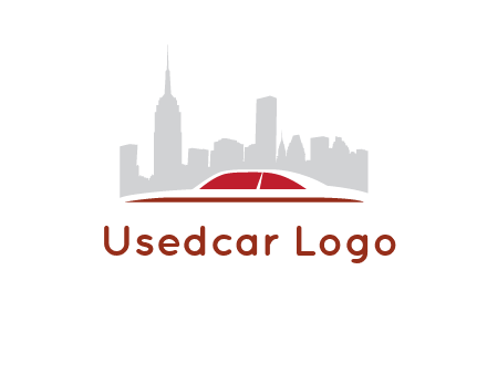 cityscape logo with a rooftop of a car