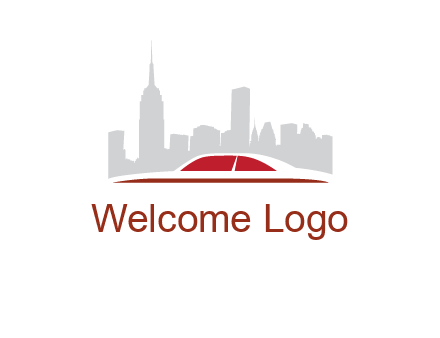 cityscape logo with a rooftop of a car