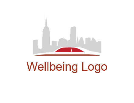 cityscape logo with a rooftop of a car
