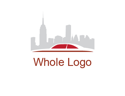 cityscape logo with a rooftop of a car