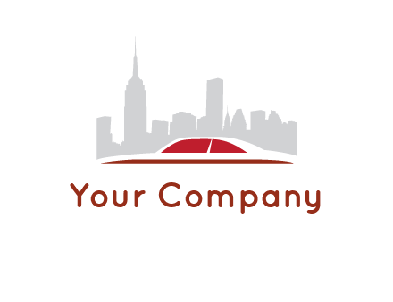cityscape logo with a rooftop of a car