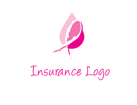 pink cancer ribbon in drop logo