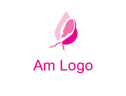pink cancer ribbon in drop logo
