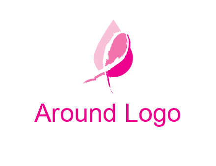 pink cancer ribbon in drop logo