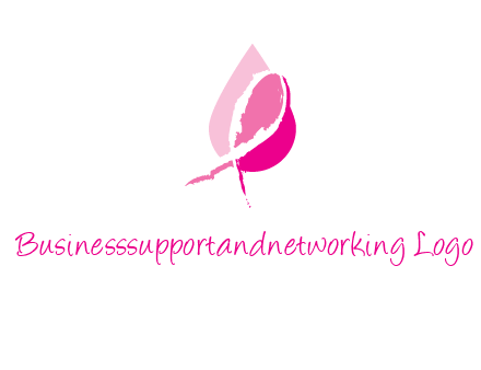 pink cancer ribbon in drop logo