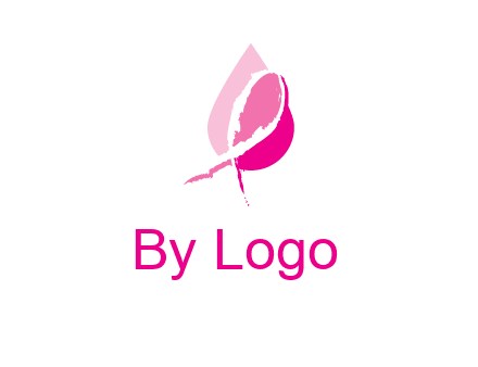 pink cancer ribbon in drop logo