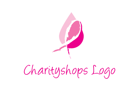 pink cancer ribbon in drop logo