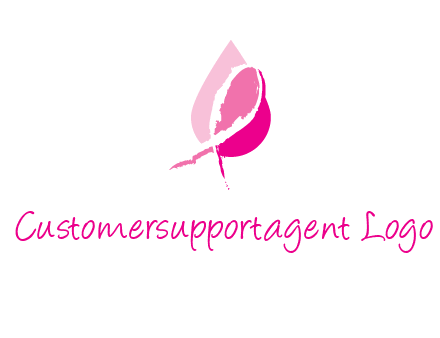 pink cancer ribbon in drop logo