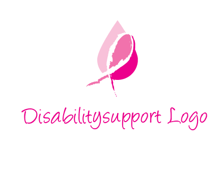 pink cancer ribbon in drop logo