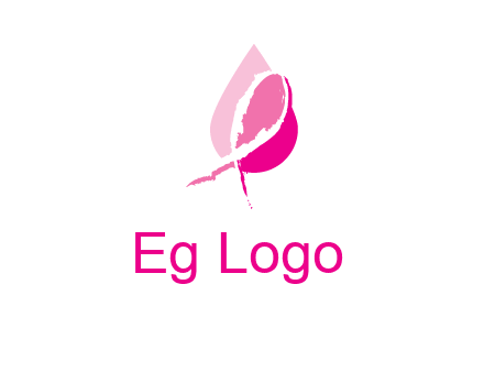 pink cancer ribbon in drop logo