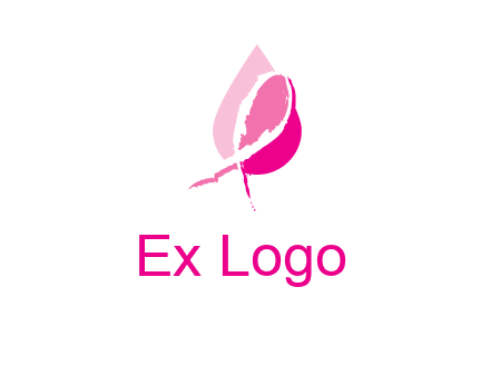pink cancer ribbon in drop logo