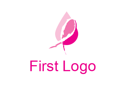 pink cancer ribbon in drop logo