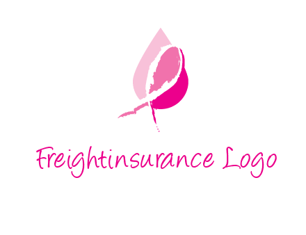 pink cancer ribbon in drop logo
