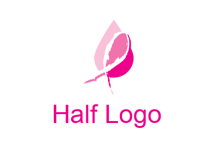 pink cancer ribbon in drop logo