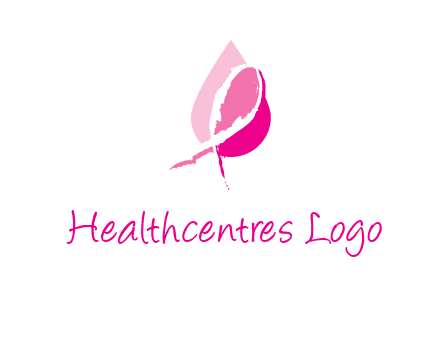 pink cancer ribbon in drop logo