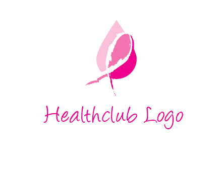 pink cancer ribbon in drop logo