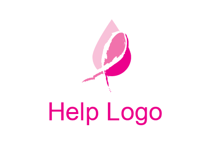 pink cancer ribbon in drop logo