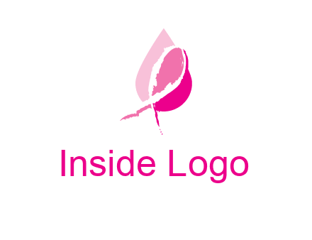 pink cancer ribbon in drop logo