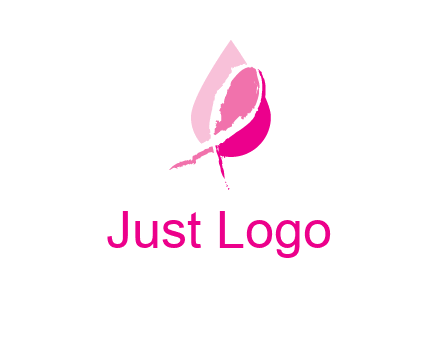 pink cancer ribbon in drop logo