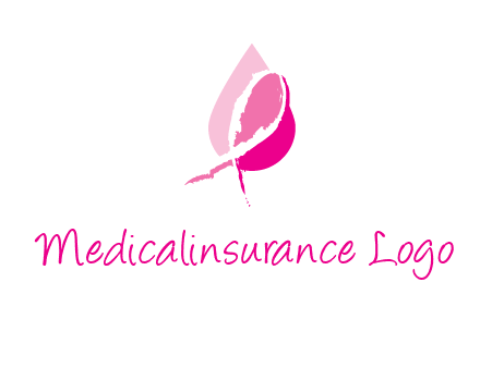 pink cancer ribbon in drop logo