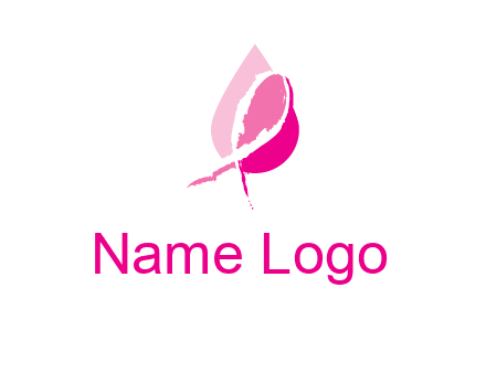 pink cancer ribbon in drop logo
