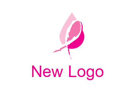 pink cancer ribbon in drop logo