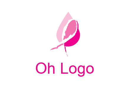 pink cancer ribbon in drop logo